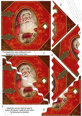 Father Christmas Book 5in Wavy Triangle Stacker