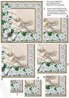 Ice Church Poinsettia 5in One Corner Stacker