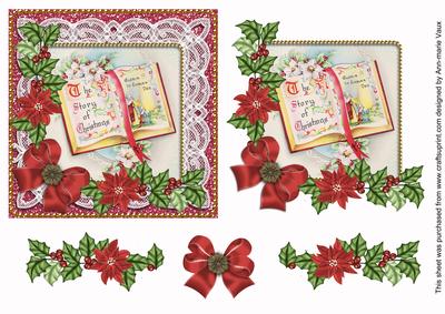 Glory Book Pink Red Poinsettia 3D Decoupage Step by Step