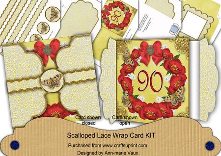 Red Lemon 90 Poppy 3D Scallop Wrap Card Kit