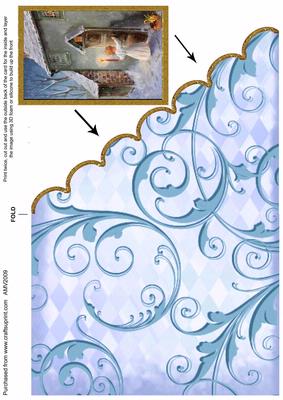 Christmas Choirboy Scallop Edge Corner Card