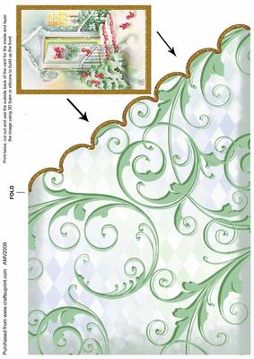 Christmas Fancy Door Scallop Edge Card