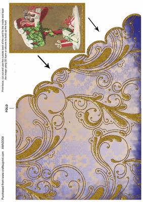 Christmas Squirrels in Postbox Scallop Edge Card