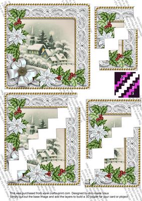 Dream Church White Poinsettia 5in Zigzag Triangle Stacker