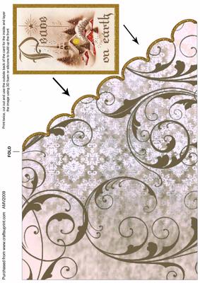 Christmas Peace on Earth Scallop Edge Corner Card