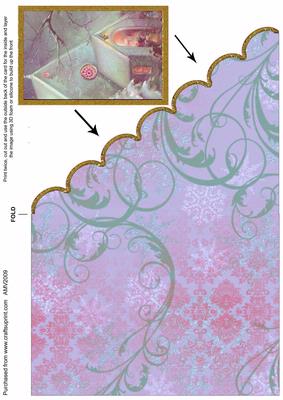 Christmas Church 1 Scallop Edge Corner Card