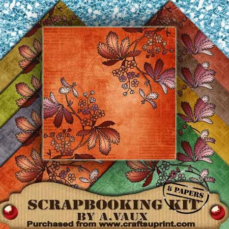 Floral Corners 2 Tone 8 Scrapbooking Papers Kit