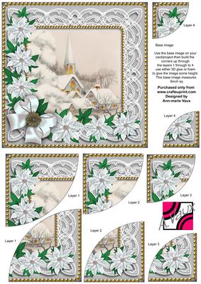 Ic Church Poinsettia 6in Duo Corner Stacker