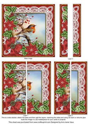 Red Robin Poinsettia 5in Side Stacker