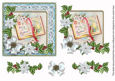Glory Book Ice Poinsettia 3D Decoupage Step by Step Sheet