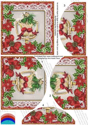 Lovebirds Red Poinsettia 5in Round Bottom Stacker