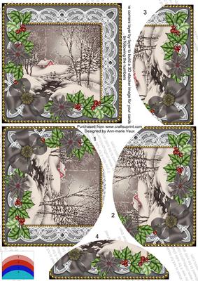 Winter Walk Black Poinsettia 5in Round Bottom Stacker