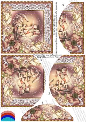 Snowy Village Poinsettia 5in Round Bottom Stacker