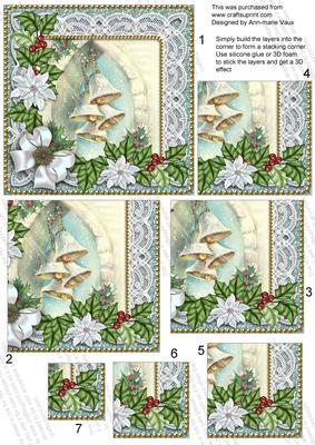 Snowbells Poinsettia 5in One Corner Stacker