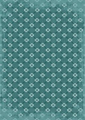 Dusky Teal Daisy Quilt Print A4 Backing Paper