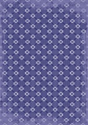 Blue Daisy Quilt Print A4 Backing Paper