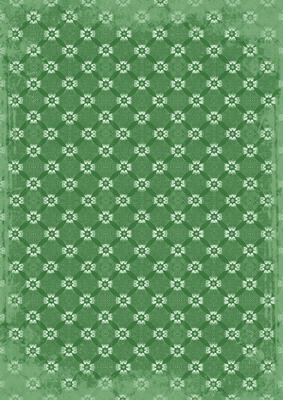 Mid Green Daisy Quilt Print A4 Backing Paper