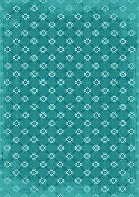 Teal Daisy Quilt Print A4 Backing Paper