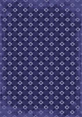Dark Blue Daisy Quilt Print A4 Backing Paper