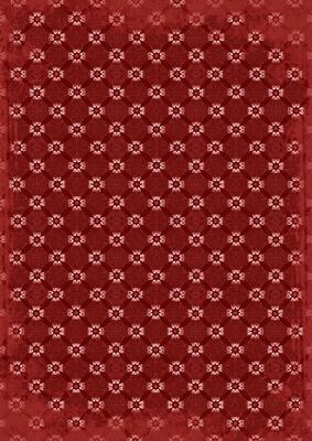 Dark Red Daisy Quilt Print A4 Backing Paper