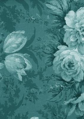 Dusky Teal Large Rose Blooms A4 Backing Paper