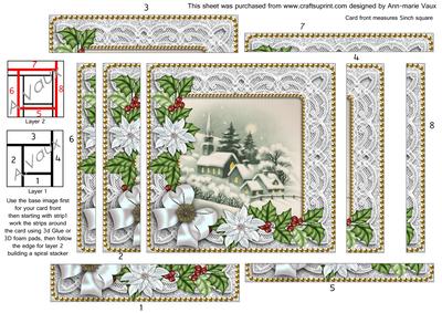 Dream Church Ice Poinsettia 5in Spiral Edge Stacker