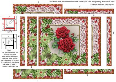 Christmas Roses Green Poinsettia 5in Spiral Edge Stacker