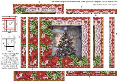 My Tree Red Poinsettia 5in Spiral Edge Stacker