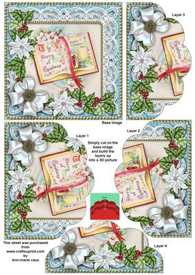 Glory Book Ice Poinsettia 5in Scallop Bottom Stacker