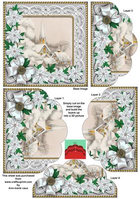 Ice Church Poinsettia 5in Scallop Bottom Stacker