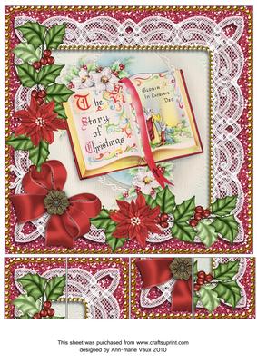 Glory Book Red Poinsettia 8in Picture Topper