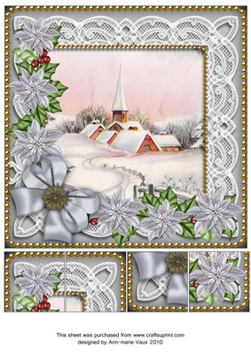 Pink Snow Church Ice Poinsettia 8in Picture Topper