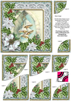 Snowbells Poinsettia 6in Duo Corner Stacker