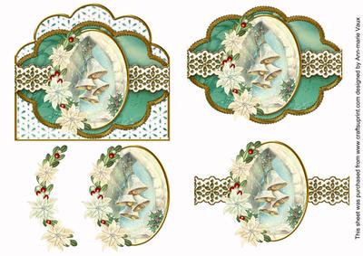 Snowbells Poinsettia Scallop 3D Decoupage Step by Step