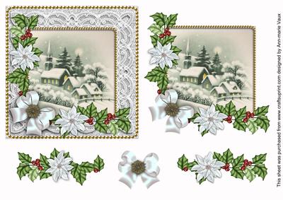 Dream Church Ice Poinsettia 3D Decoupage Step by Step