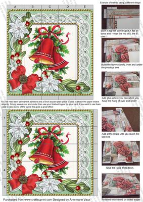Bells Poinsettia Mid Green 5inch 3D Paper Weaving Sheet