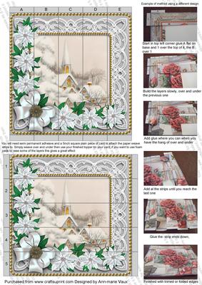 Ice Church Poinsettia Silver 5in 3D Paper Weave Sheet