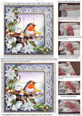 Robin 1 Ice Poinsettia Tex Blue 5in 3D Paper Weave Sheet