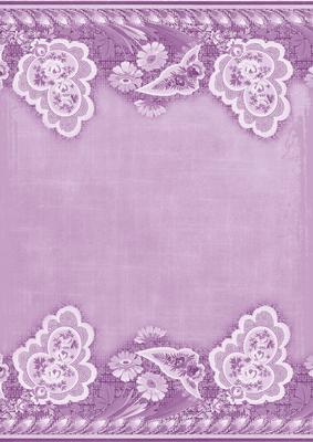 Lilac Grunge Floral Wallpaper Border A4 Backing Paper