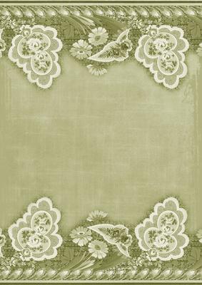 Olive Grunge Floral Wallpaper Border A4 Backing Paper