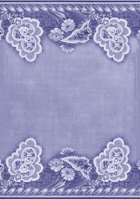 Blue Grunge Floral Wallpaper Border A4 Backing Paper