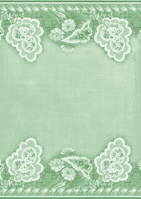 Mint Green Grunge Floral Wallpaper Border A4 Backing Paper