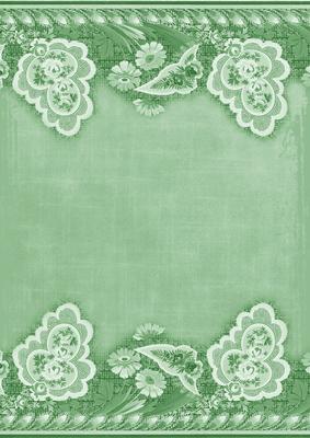Mid Green Grunge Floral Wallpaper Border A4 Backing Paper