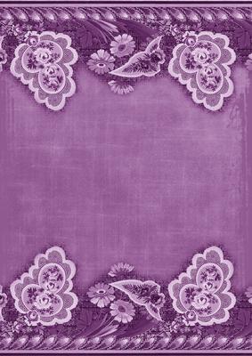 Purple Grunge Floral Wallpaper Border A4 Backing Paper