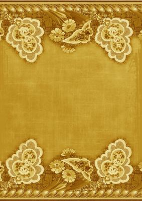 Gold Grunge Floral Wallpaper Border A4 Backing Paper