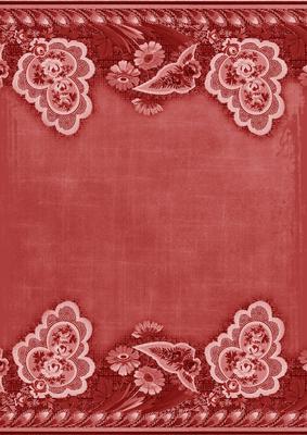 Dark Red Grunge Floral Wallpaper Border A4 Backing Paper