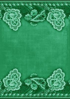 Dark Green Grunge Floral Wallpaper Border A4 Backing Paper