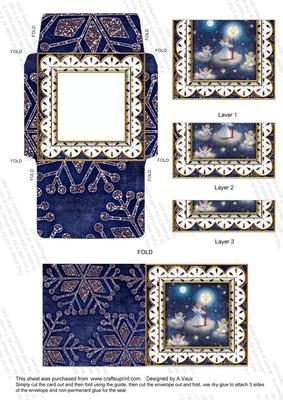 Angels in Sky Lace Card Envelope Bottom Stacker
