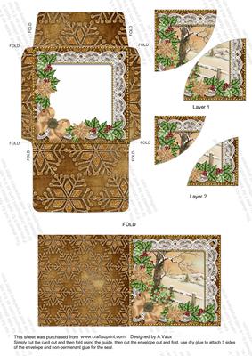Winter Tale Bronze Poinsettia Card Envelope Duo Stacker