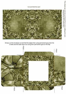 Floral Edger Moss Midi Card and Envelope Sheet